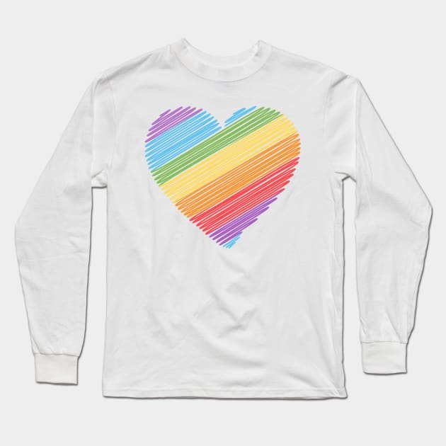 lgbt flag heart Long Sleeve T-Shirt by MarcyRangel